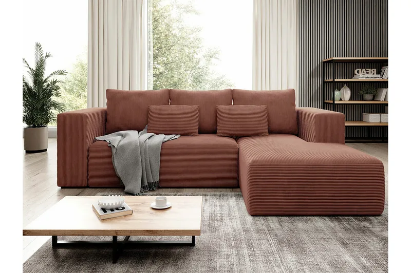 Listowel 3-sits Hörnbäddsoffa NO_BRAND Brown - Möbler - Vardagsrum - Bäddsoffor