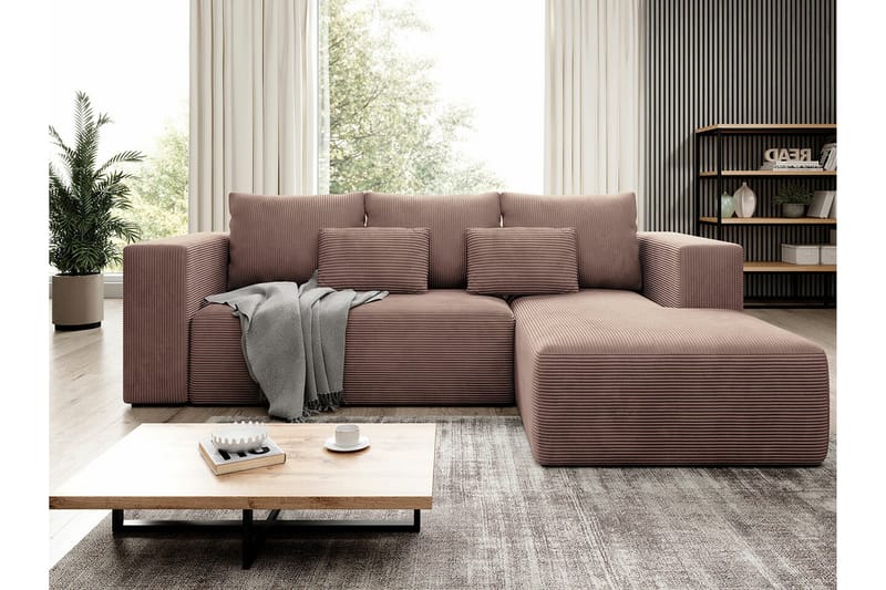 Listowel 3-sits Hörnbäddsoffa NO_BRAND Brown - Möbler - Vardagsrum - Bäddsoffor