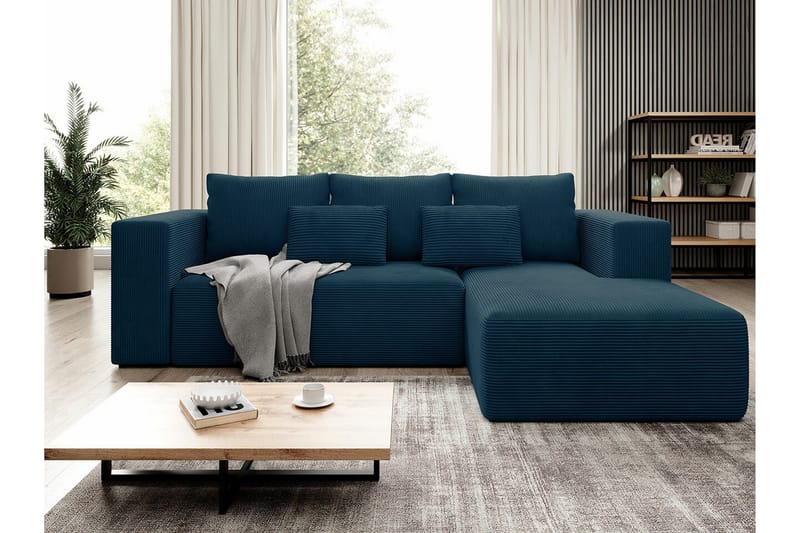 Listowel 3-sits Hörnbäddsoffa NO_BRAND Dark blue - Möbler - Vardagsrum - Bäddsoffor - Hörnbäddsoffa