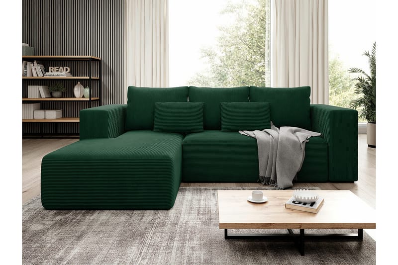 Listowel 3-sits Hörnbäddsoffa NO_BRAND Dark green - Möbler - Vardagsrum - Bäddsoffor