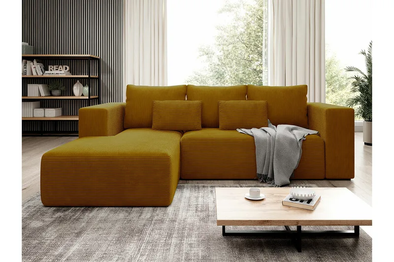 Listowel 3-sits Hörnbäddsoffa NO_BRAND Dark yellow - Möbler - Vardagsrum - Bäddsoffor