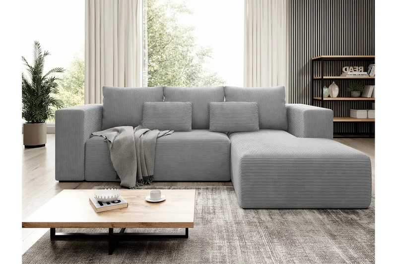Listowel 3-sits Hörnbäddsoffa NO_BRAND Light grey/Dark grey - Möbler - Vardagsrum - Bäddsoffor