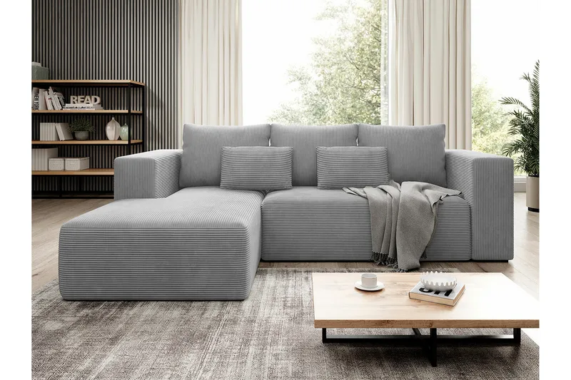 Listowel 3-sits Hörnbäddsoffa NO_BRAND Light grey/Dark grey - Möbler - Vardagsrum - Bäddsoffor