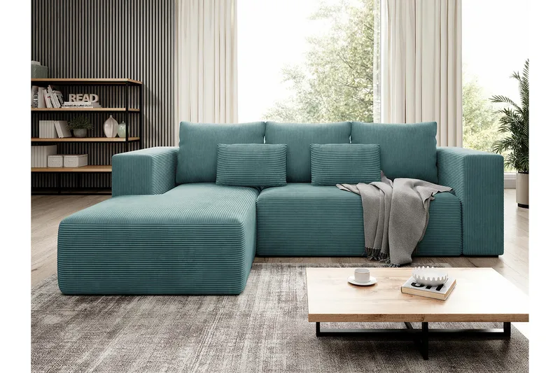 Listowel 3-sits Hörnbäddsoffa NO_BRAND Turquoise - Möbler - Vardagsrum - Bäddsoffor