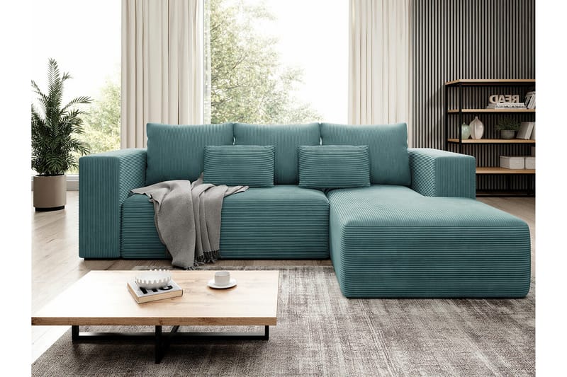 Listowel 3-sits Hörnbäddsoffa NO_BRAND Turquoise - Möbler - Vardagsrum - Bäddsoffor