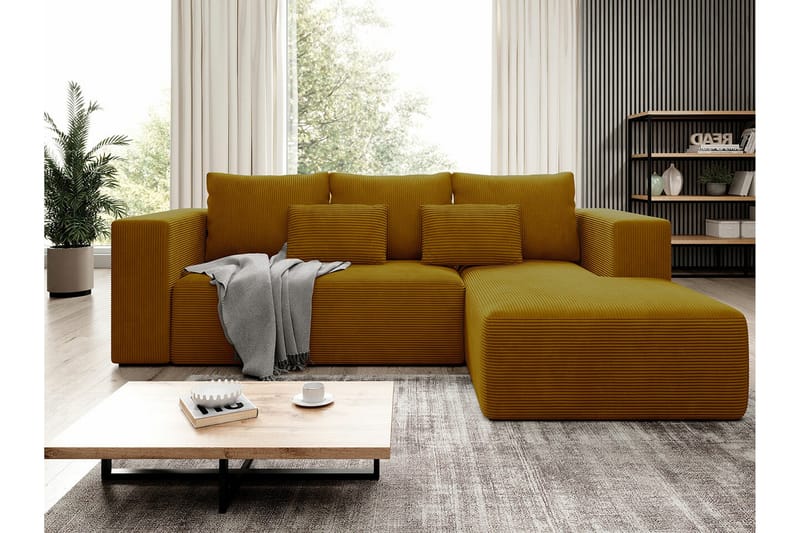 Listowel 3-sits Hörnbäddsoffa NO_BRAND Yellow - Möbler - Vardagsrum - Bäddsoffor