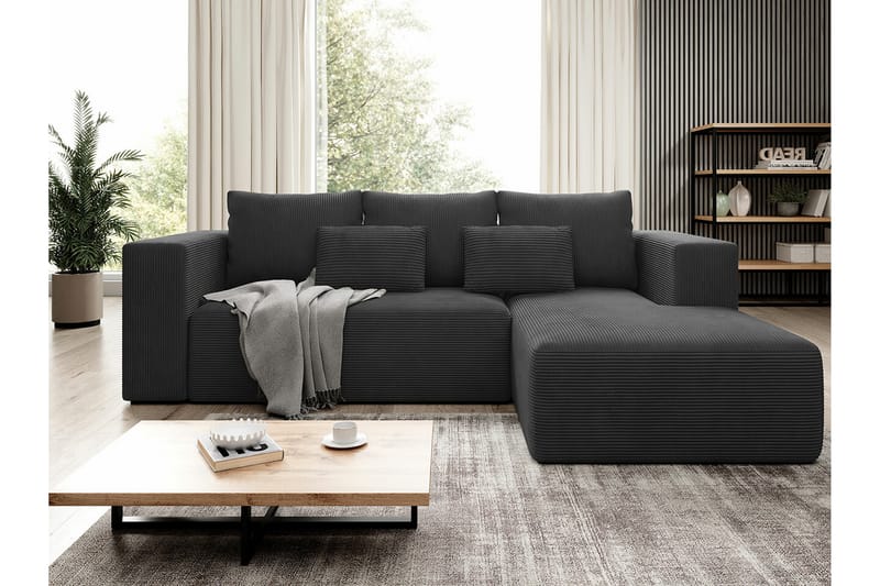 Listowel 3-sits Hörnbäddsoffa Svart - Möbler - Vardagsrum - Bäddsoffor