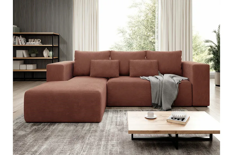 Listowel 3-sits Hörnbäddsoffa Pink - Möbler - Vardagsrum - Bäddsoffor - Hörnbäddsoffa