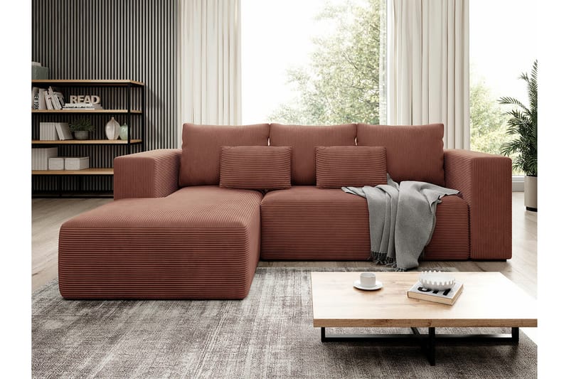 Listowel 3-sits Hörnbäddsoffa Pink - Möbler - Vardagsrum - Bäddsoffor - Hörnbäddsoffa