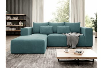 Listowel 3-sits Vänster Hörnbäddsoffa 121x205 cm med Förvaring i Manchester - Turkos - Möbler - Vardagsrum - Bäddsoffor