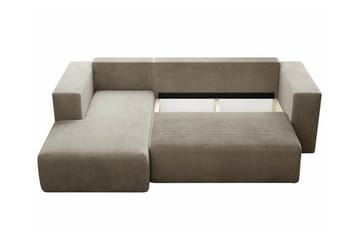 Listowel 3-sits Vänster Hörnbäddsoffa med Förvaring i Manchestertyg - Beige - Möbler - Vardagsrum - Bäddsoffor