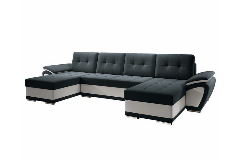 Listowel 4-sits Hörnbäddsoffa Grå/Beige - Möbler - Vardagsrum - Bäddsoffor - Hörnbäddsoffa