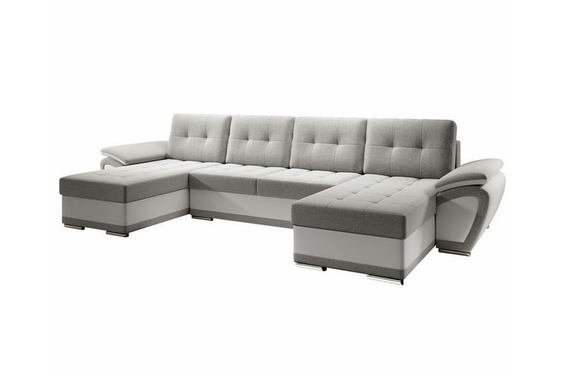 Listowel 4-sits Hörnbäddsoffa Ljusgrå/Mörkgrå - Möbler - Vardagsrum - Bäddsoffor - Hörnbäddsoffa