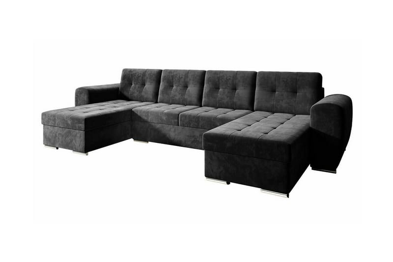 Listowel 4-sits Hörnbäddsoffa Mörkgrå - Möbler - Vardagsrum - Bäddsoffor - Hörnbäddsoffa