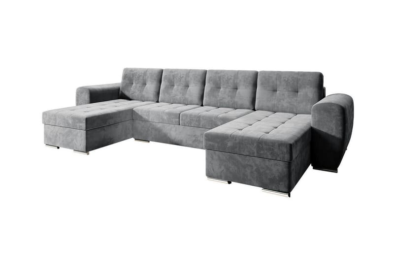 Listowel 4-sits Hörnbäddsoffa Mörkgrå - Möbler - Vardagsrum - Bäddsoffor - Hörnbäddsoffa