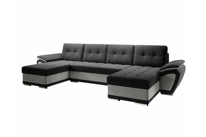 Listowel 4-sits Hörnbäddsoffa Mörkgrå/Ljusgrå - Möbler - Vardagsrum - Bäddsoffor - Hörnbäddsoffa