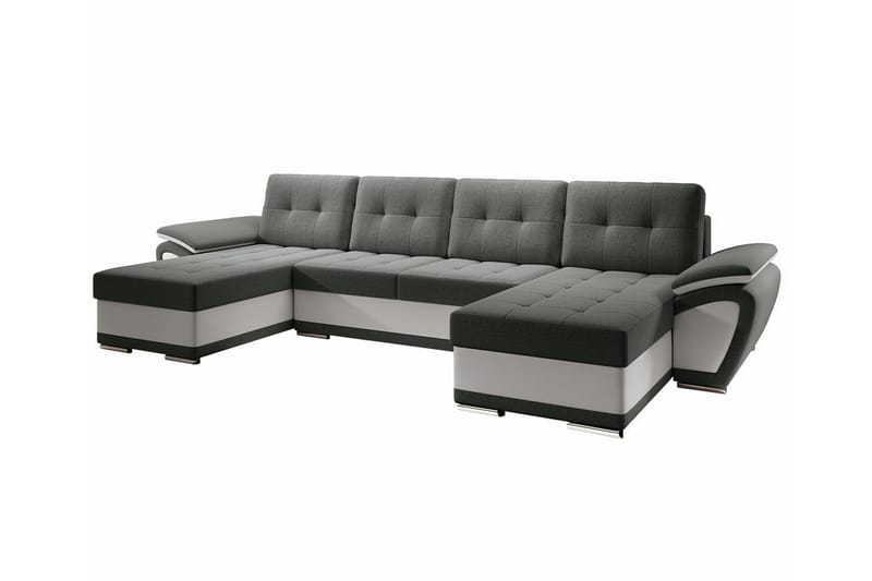 Listowel 4-sits Hörnbäddsoffa Mörkgrå/Ljusgrå - Möbler - Vardagsrum - Bäddsoffor - Hörnbäddsoffa