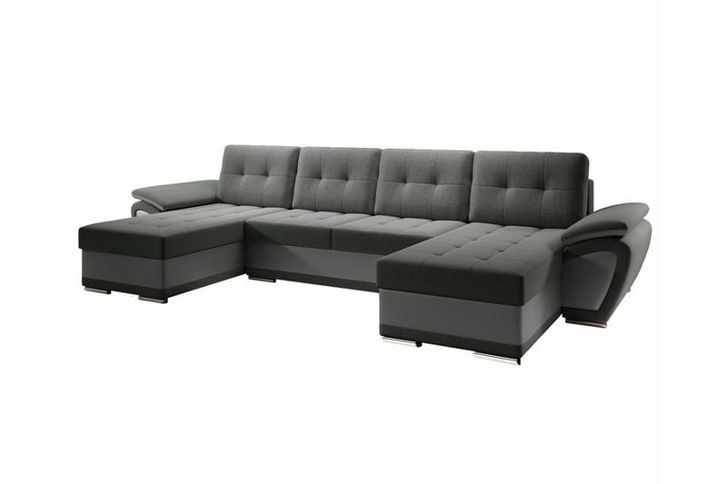 Listowel 4-sits Hörnbäddsoffa Mörkgrå/Ljusgrå - Möbler - Vardagsrum - Bäddsoffor - Hörnbäddsoffa