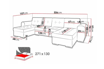 Listowel 4-sits Hörnbäddsoffa - Möbler - Vardagsrum - Bäddsoffor - U bäddsoffa