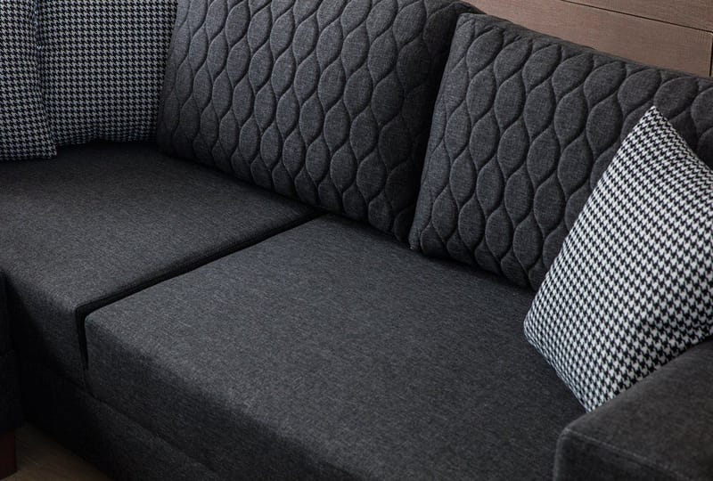 Loftia Hörnsoffa-bäddsoffa 230x90x150 cm - Antracitgrå - Möbler - Vardagsrum - Bäddsoffor - Hörnbäddsoffa