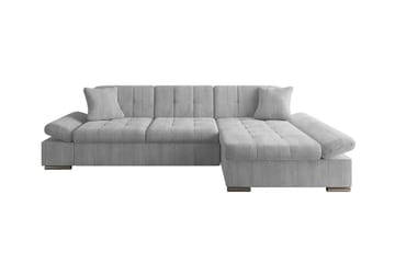 Lomux 3-sits Höger Hörnbäddsoffa 129x240 cm med Förvaring i Manchestertyg - Grå - Möbler - Vardagsrum - Bäddsoffor