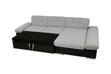 Lomux 3-sits Höger Hörnbäddsoffa 129x240 cm med Förvaring i Tyg - Grå - Möbler - Vardagsrum - Bäddsoffor