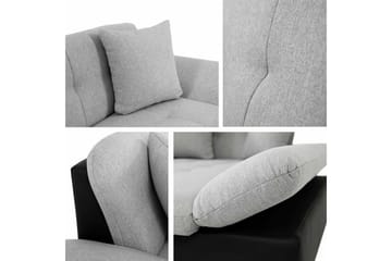 Lomux 3-sits Höger Hörnbäddsoffa 129x240 cm med Förvaring i Tyg - Grå - Möbler - Vardagsrum - Bäddsoffor