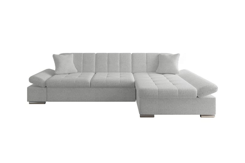 Lomux 3-sits Höger Hörnbäddsoffa 129x240 cm med Liftup Förvaring i Tyg, Grå