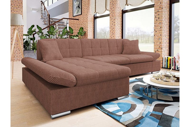 Lomux 3-sits Hörnbäddsoffa Brown - Möbler - Vardagsrum - Bäddsoffor - Hörnbäddsoffa