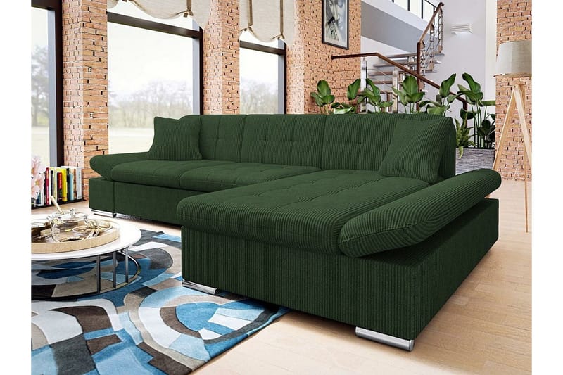 Lomux 3-sits Hörnbäddsoffa Dark green - Möbler - Vardagsrum - Bäddsoffor