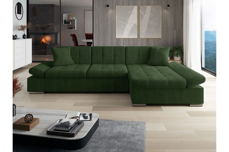 Lomux 3-sits Hörnbäddsoffa Dark green - Möbler - Vardagsrum - Bäddsoffor