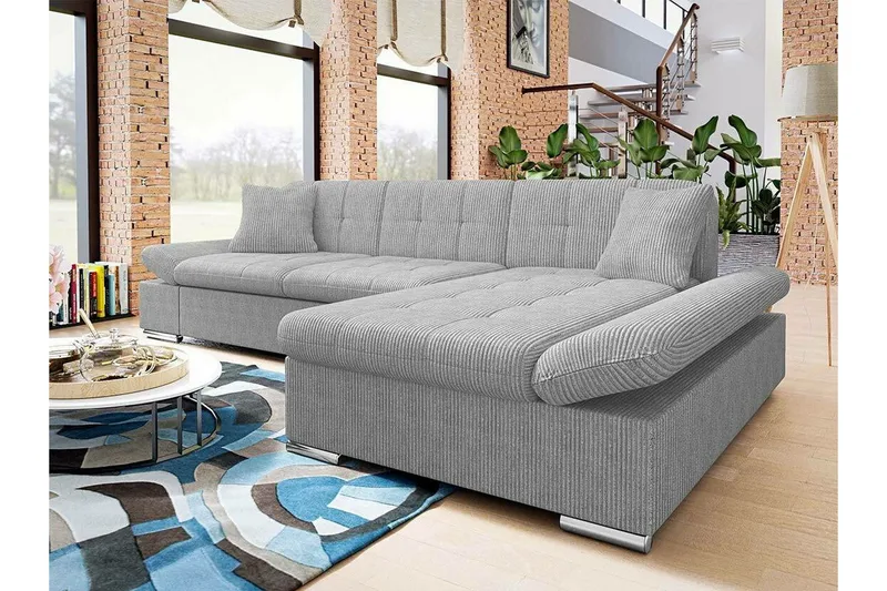 Lomux 3-sits Hörnbäddsoffa Light grey/Dark grey - Möbler - Vardagsrum - Bäddsoffor