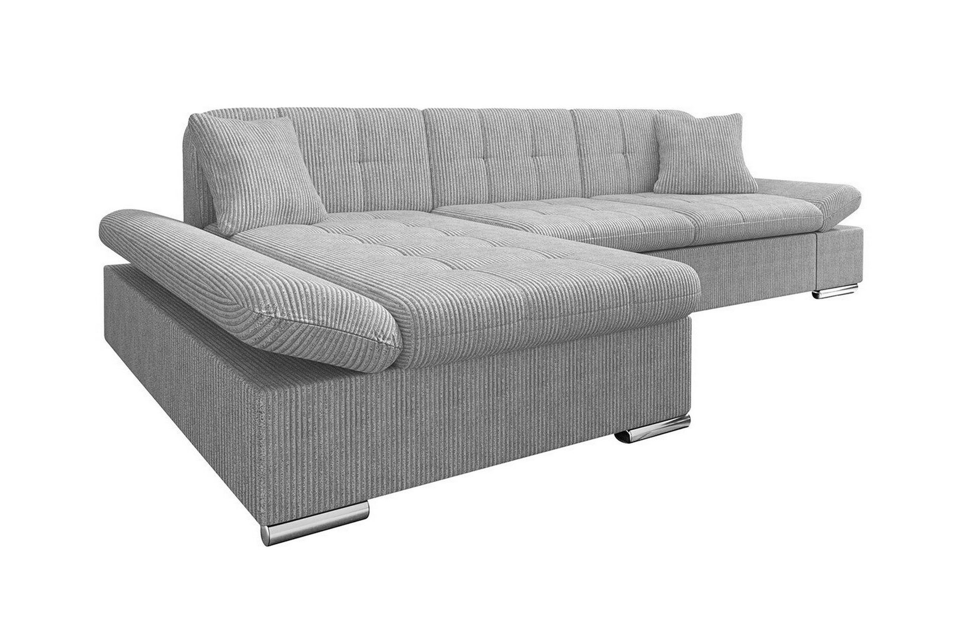 lomux 3-sits hörnbäddsoffa ljusgrå -