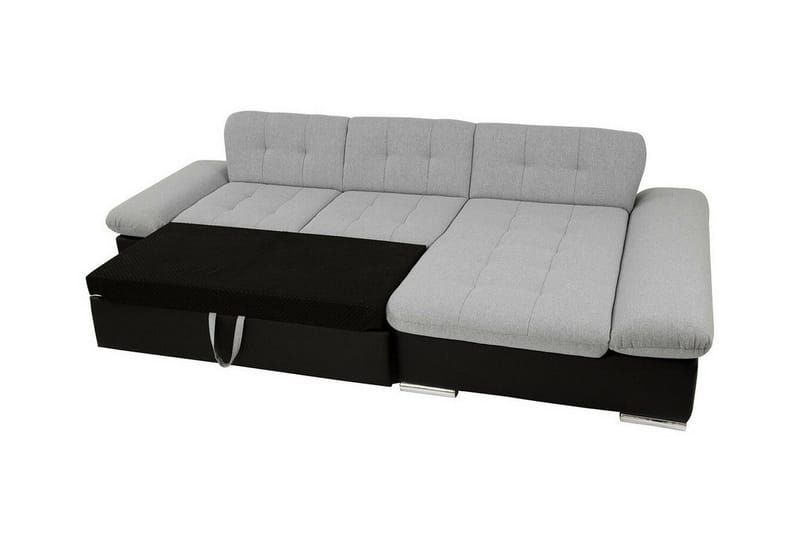 Lomux 3-sits Vänster Hörnbäddsoffa 129x240 cm med Förvaring i Tyg - Grå - Möbler - Vardagsrum - Bäddsoffor