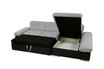 Lomux 3-sits Vänster Hörnbäddsoffa 129x240 cm med Förvaring i Tyg - Ljusgrå - Möbler - Vardagsrum - Bäddsoffor