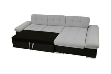 Lomux 3-sits Vänster Hörnbäddsoffa 129x240 cm med Förvaring i Tyg - Ljusgrå - Möbler - Vardagsrum - Bäddsoffor