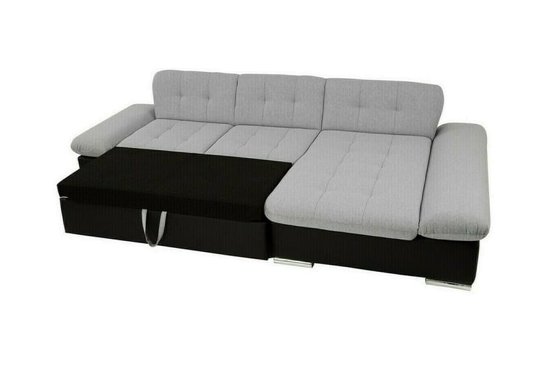 Lomux 3-sits Vänster Hörnbäddsoffa 129x240 cm med Förvaring i Tyg - Ljusgrå - Möbler - Vardagsrum - Bäddsoffor