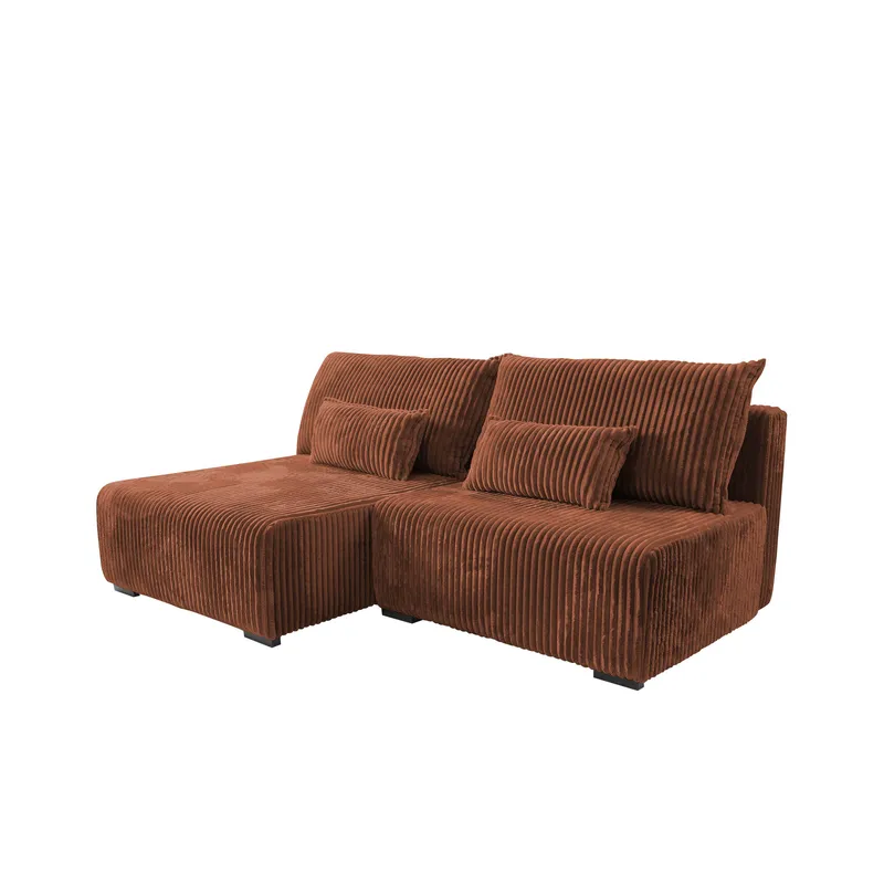 Lorynn 3-sits Bäddsoffa med divan - brun - Möbler - Vardagsrum - Bäddsoffor - Hörnbäddsoffa