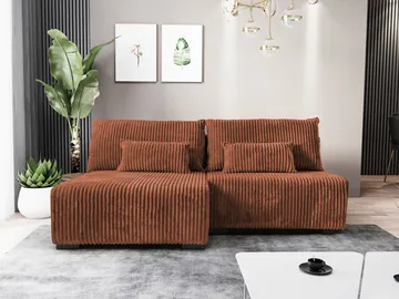 Lorynn 3-sits Bäddsoffa med divan - brun - Möbler - Vardagsrum - Bäddsoffor
