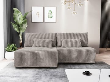 Lorynn 3-sits Bäddsoffa med divan - grå - Möbler - Vardagsrum - Bäddsoffor