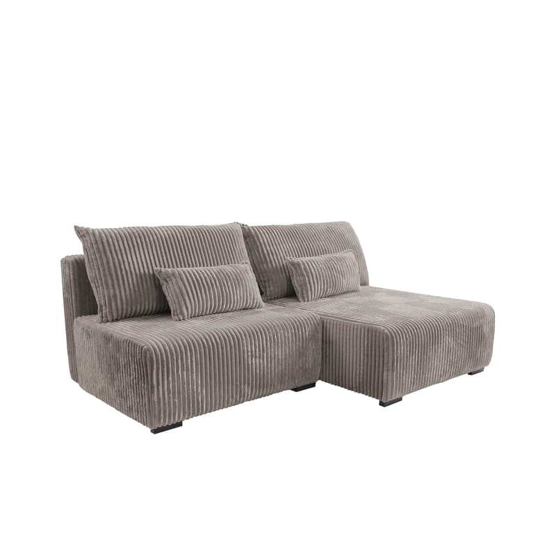 Lorynn 3-sits Bäddsoffa med divan - grå - Möbler - Vardagsrum - Bäddsoffor - Hörnbäddsoffa