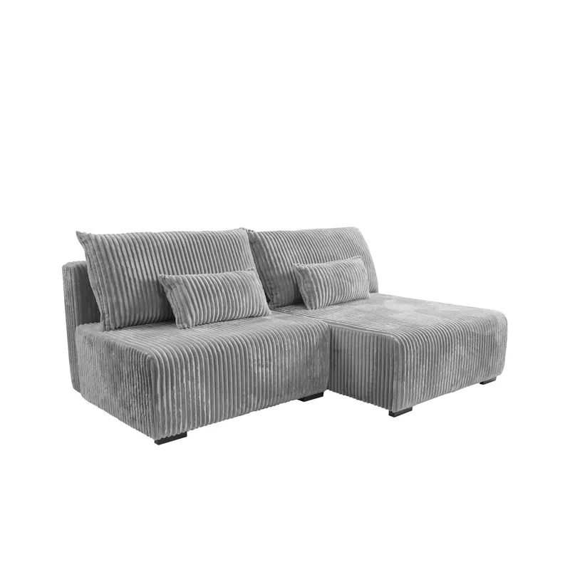Lorynn 3-sits Bäddsoffa med divan - grå - Möbler - Vardagsrum - Bäddsoffor - Hörnbäddsoffa
