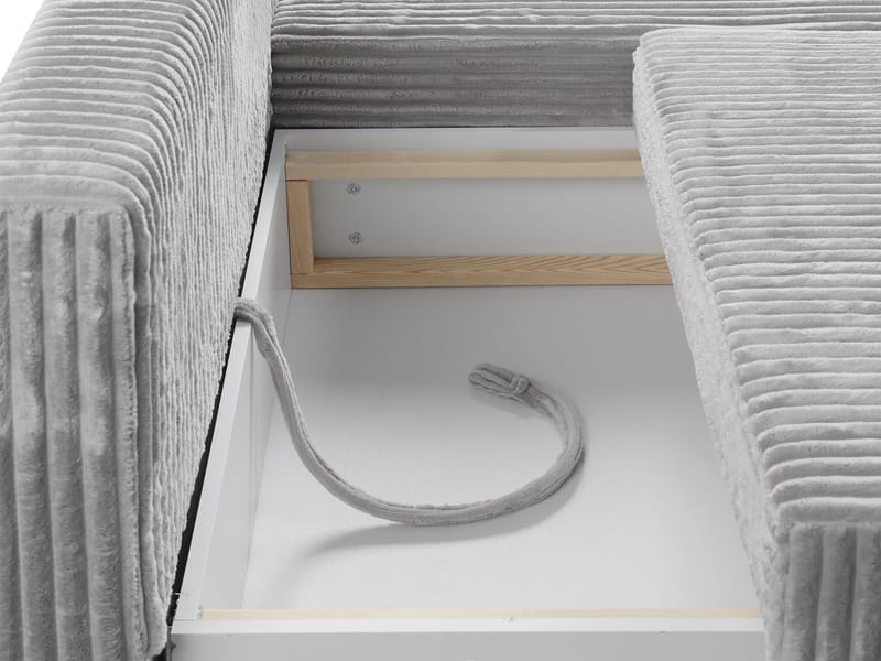 Lorynn 3-sits Bäddsoffa med divan - grå - Möbler - Vardagsrum - Bäddsoffor - Hörnbäddsoffa