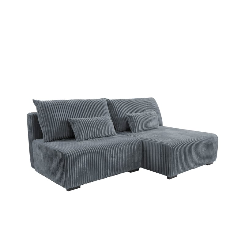 Lorynn 3-sits Bäddsoffa med divan - grå - Möbler - Vardagsrum - Bäddsoffor - Hörnbäddsoffa