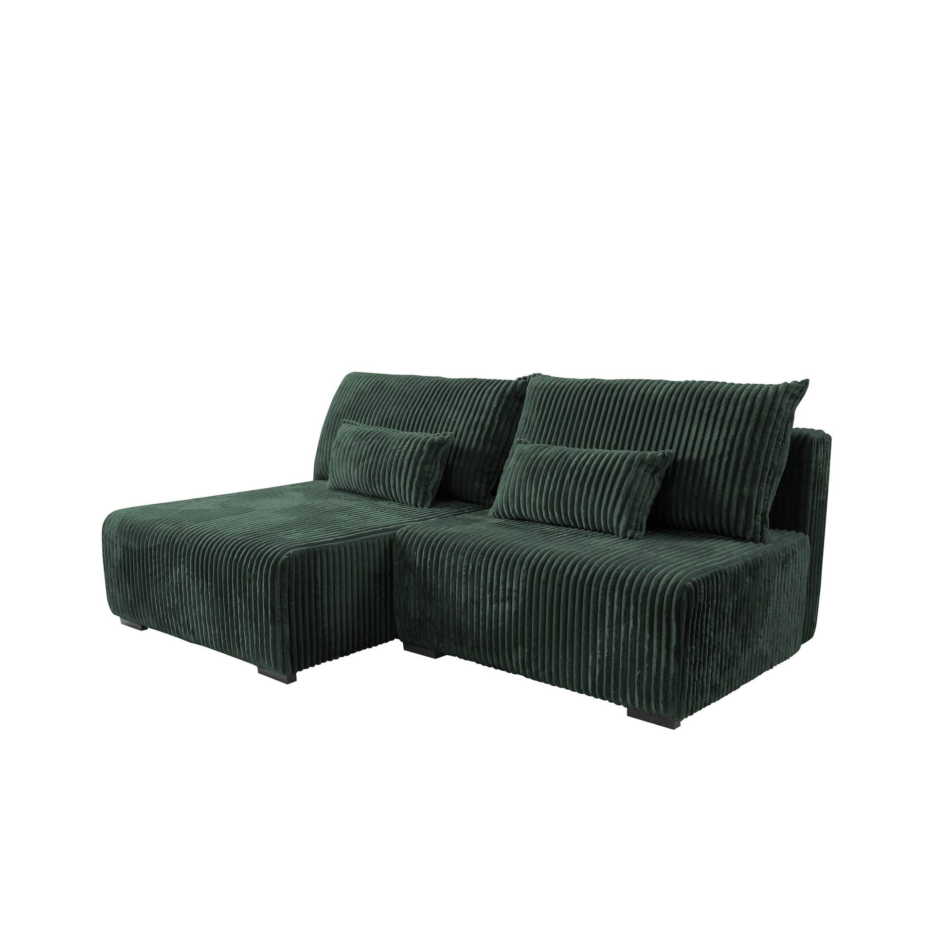 Lorynn 3-sits B&auml;ddsoffa med divan - m&ouml;rkgr&ouml;n