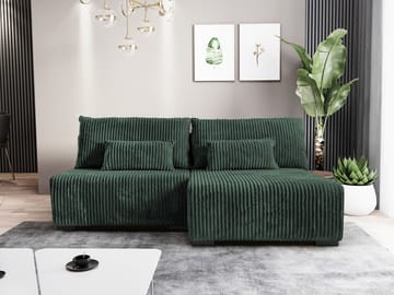 Lorynn 3-sits Bäddsoffa med divan - mörkgrön - Möbler - Vardagsrum - Bäddsoffor