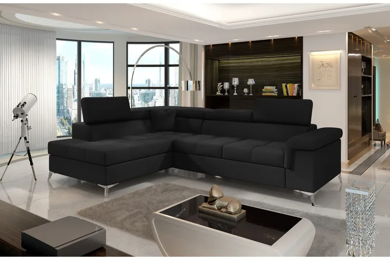 Madalene Hörnbäddsoffa, Svart