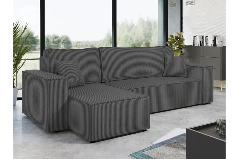 Magston 3-sits Hörnbäddsoffa - Grå - Möbler - Vardagsrum - Bäddsoffor - Hörnbäddsoffa
