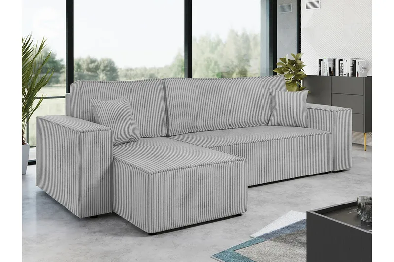 Magston 3-sits Hörnbäddsoffa - Ljusgrå - Möbler - Vardagsrum - Bäddsoffor - Hörnbäddsoffa