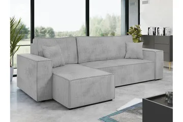 Magston 3-sits Hörnbäddsoffa - Ljusgrå - Möbler - Vardagsrum - Bäddsoffor